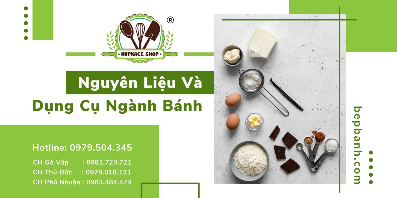 Hệ thống Bếp bánh - Dụng cụ và nguyên liệu ngành bánh giá sỉ